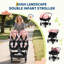 Poussette simple pliable côte à côte, poussette double légère avec sièges réversibles, inclinaison multi-positions, frein à une touche et porte-gobelet pour les nouveau-nés et les tout-petits-133493083