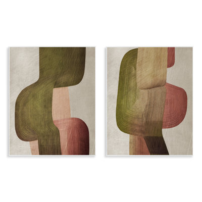 Metal Brush Curvatures 2pc Wall Plaque Set, design by 1x
