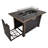 Outdoor Propane Fire Pit Table, Glass Wind Guard, 50,000 BTU, Tank Hideaway