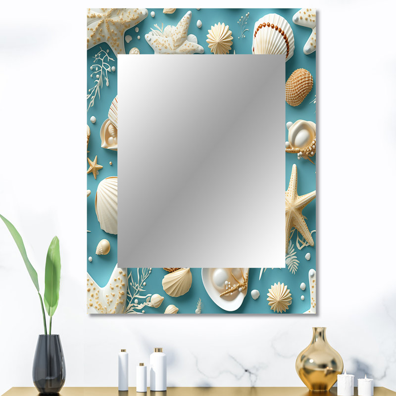 Hedva - Coastal Rectangular Wall Mirror, 40 po x 30 po