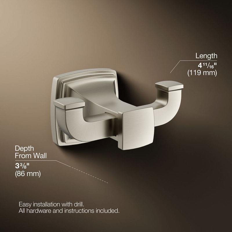 Wall Mounted Robe Hook, Silver
