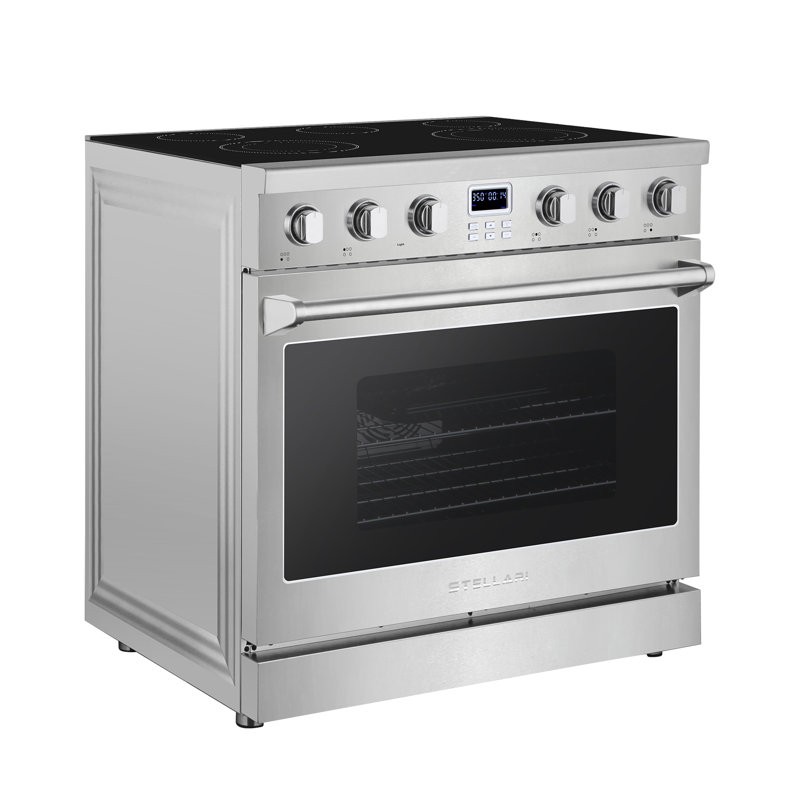 36 in. Stellari 5 Element 6.3 cu. Ft. Freestanding Electric Range in Stainless Steel,With Dual Expandable Element,Convection Oven