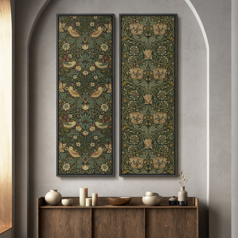 «Vintage Landscape Wall Art», ensemble de 2 toiles encadrées 20 x 60 pouces, Noir