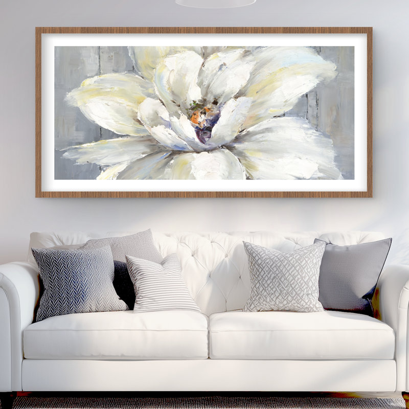 «Flower on Wood - Farmhouse Botanical», reproduction encadrée, H 24 po x l 48 po, Brun