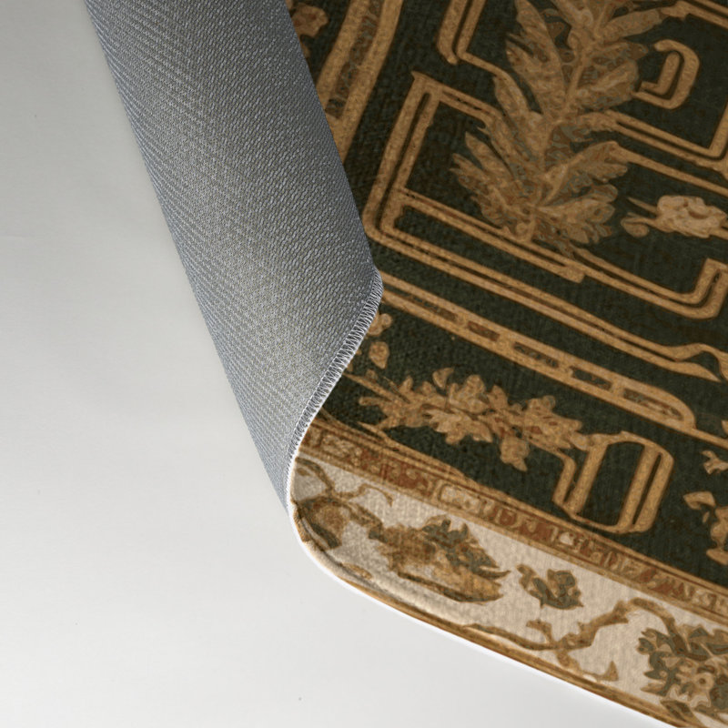 French Brown Indoor and Outdoor Area Rug, Rectangle 5' x 7'