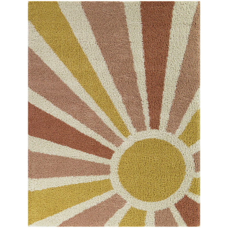 Maust Sunshine Rainbow Shag Rug, 4'4" x 6'