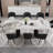 9 - Piece Faux Marble Dining Table Set With 94.5” Rectangular Extendable Sintered Stone Top And 8 Faux Leather Chairs-246966951-246966950