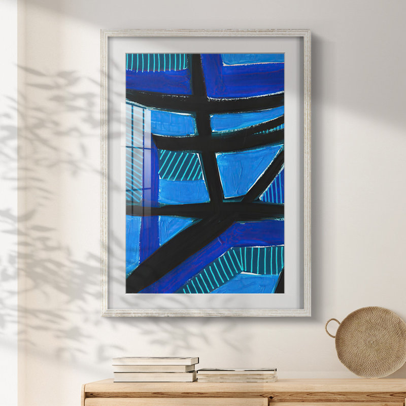 «Invveded Blue», reproduction encadrée, H 28,5 po x l 20,5 po, Blanc