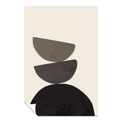 Brown Painterly Balance - No Frame Print