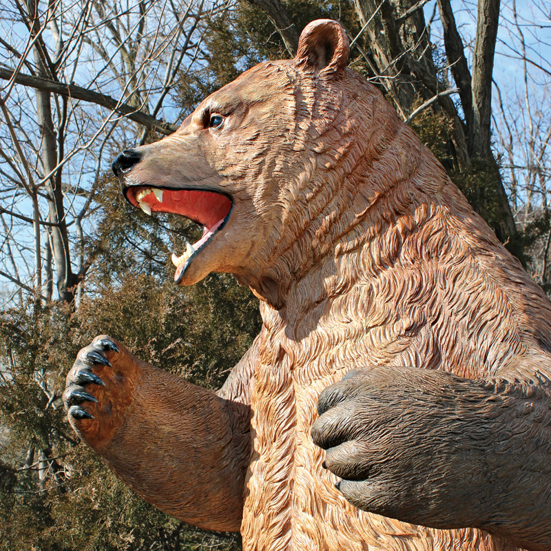 Statue grandeur nature grizzly qui grogne