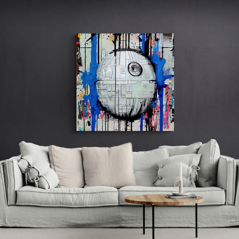 "Étoile de la mort" par Stephen Chambers, impression sur toile tendue, H 15 po x l 15 po x P 1,5 po