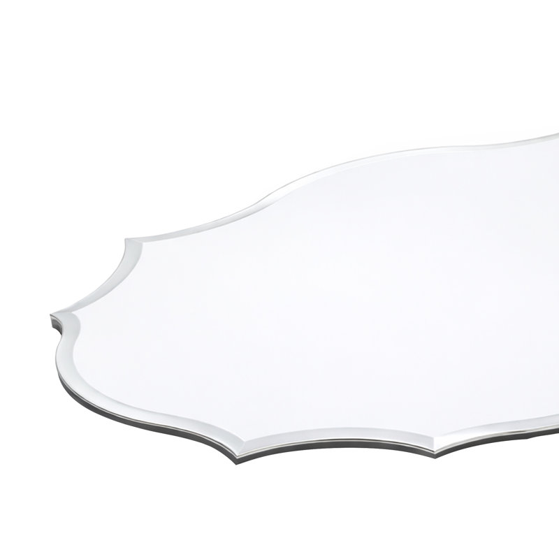 Miroir d'appoint mural biseauté festonné sans cadre, 36 po x 24 po