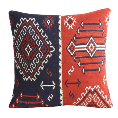 Flat Weave Square Pillow Cover And Insert