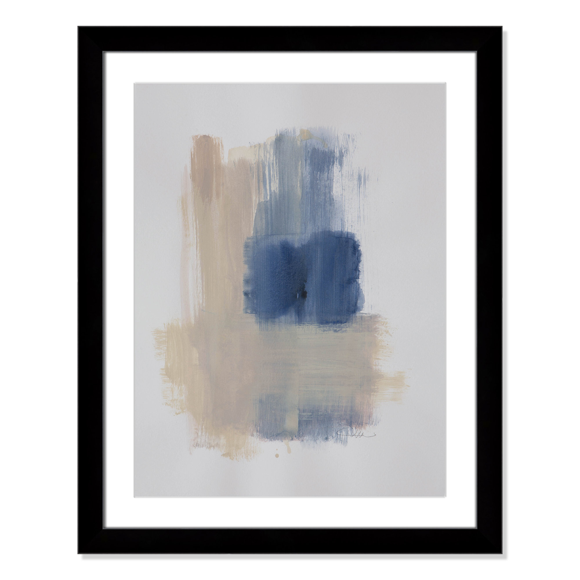 Powder Room Wash III by Casa Fine Arts, Black Cube Frame Matted, 31" H x 25" W x 1.25" D  