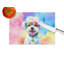 Bichon Frise Hippie Dawg Glass Cutting Board Large