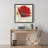 Two Red Flowers Botanical Gray Framed Canvas - Home Decor