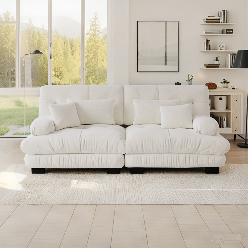 Canapé modulaire de 94,5 po avec 4 coussins décoratifs, canapé en chenille moderne et profond pour le salon, pour le salon