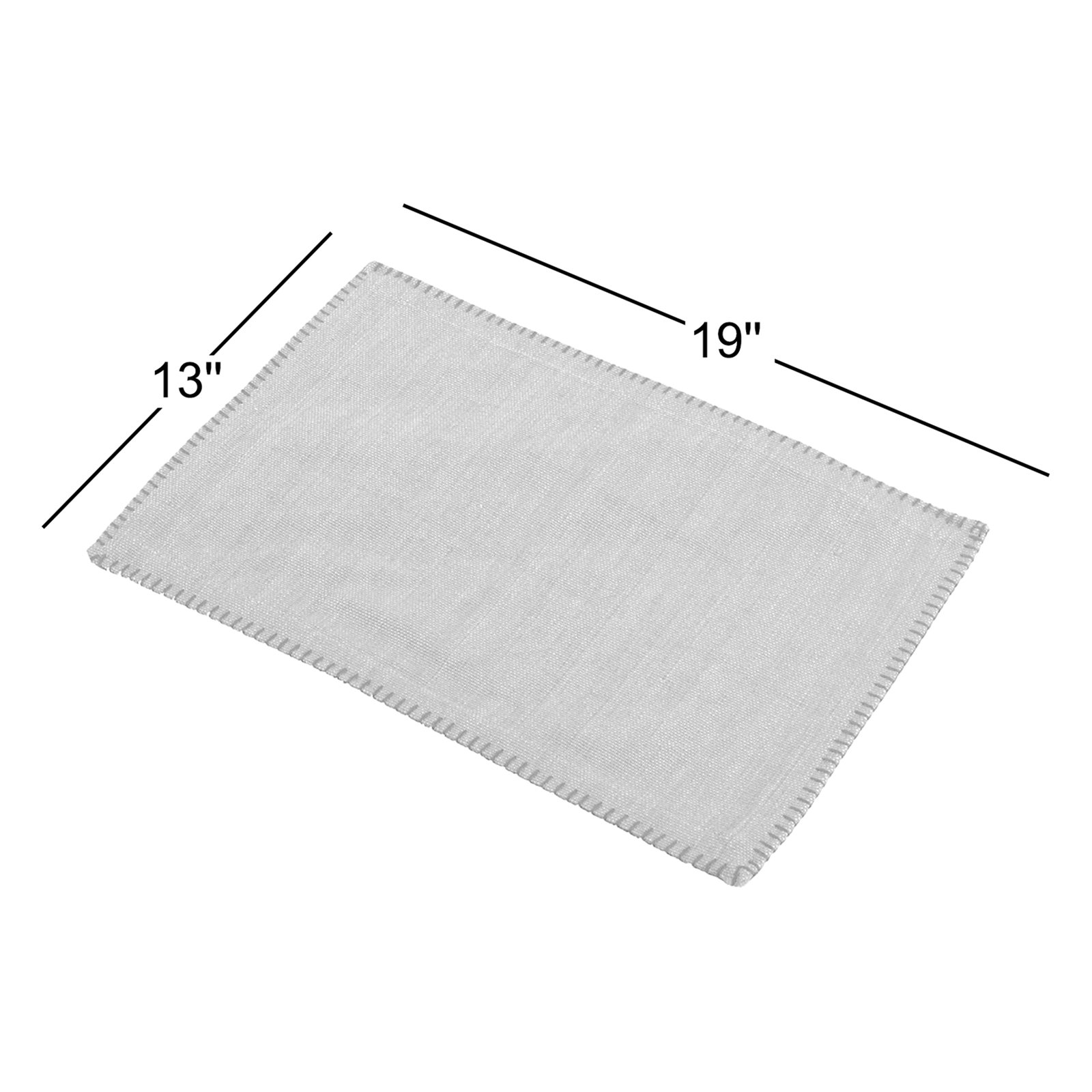 Ivara Whip Stitched Design 13" Cotton Placemat, Natural