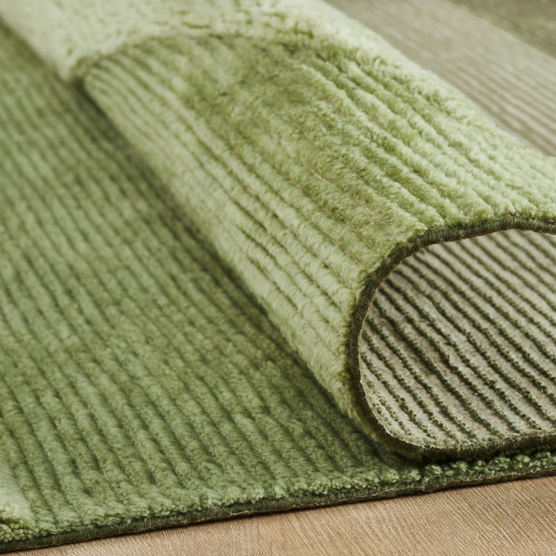 Arlo Hand Tufted Wool Geometric Area Rug in Green, 8'6" x 11'6"