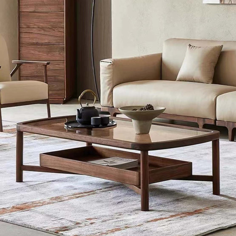Modern Japanese Walnut Coffee Table
