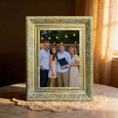 5" x 7" Antique Gold 1PC Wall Mounted Picture Frame for Wedding Photo Display