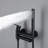 Solid Brass Wall Mounted Tub Faucet in Matte Black with Adjustable Tub Spout and Handheld Shower-102237600