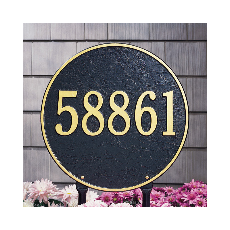 1-Line Lawn Address Sign, Antique Copper, Yes