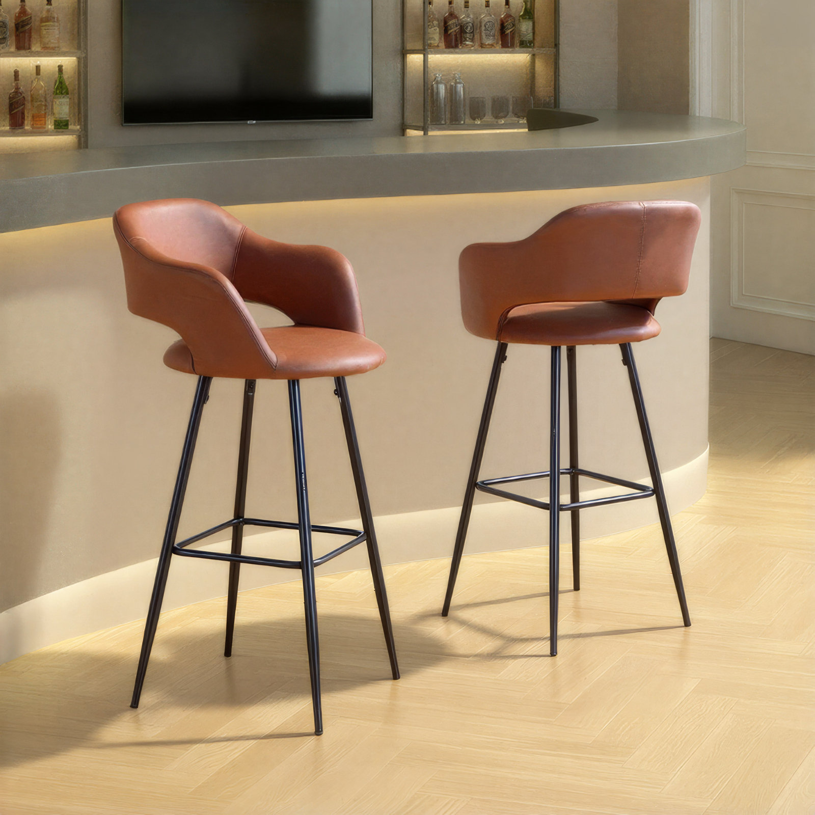 Lake Bar and Counter Stool, Brown, Bar Stool (30" Seat Height)