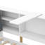 Lit plateforme simple avec tête de lit, 2 tiroirs, tablettes, rangement en bois blanc - rangement pour tête de lit et meubles de chambre à coucher
