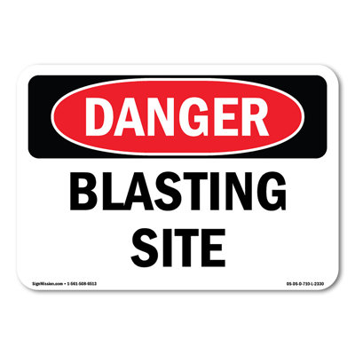 Blasting Site Plastic Sign 14" X 10"