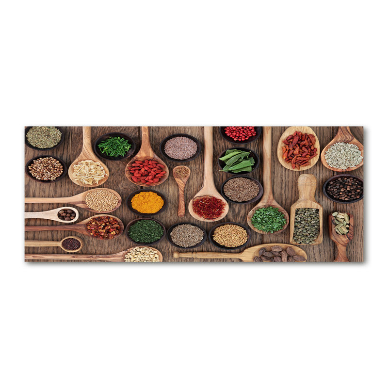 Spices And Herbs - No Frame Print on Glass, Canvas, 50cm H x 125cm W x 2cm D