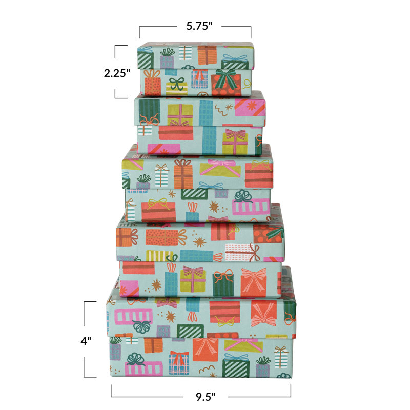 5 Piece Disposable Paper Plastic Paper Christmas Card Box Disposable Party Supplies for 5 Guests
