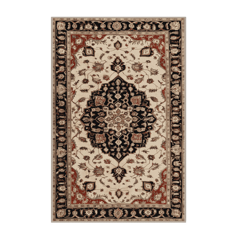 Tapis beige lavable à la machine, Rectangulaire 8 pi x 12 pi