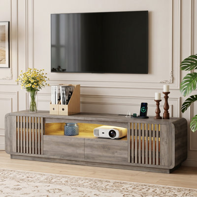 Seville 63" Modern TV Stand With Led Lights & Power Outlet