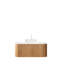 Meuble-lavabo de salle de bain 36 po avec lavabo en cristal transparent de couleur naturelle, lavabo rond à fermeture en douceur, tiroir, système, grand espace de rangement