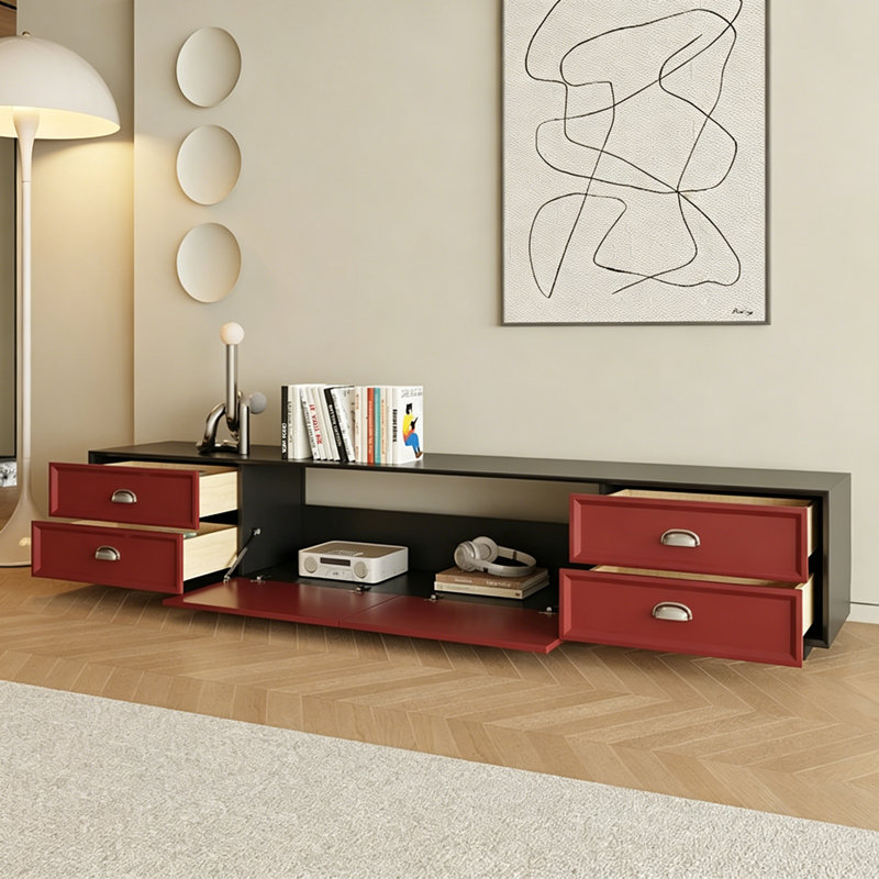 Meuble télé simple et créatif, Noir / Rouge