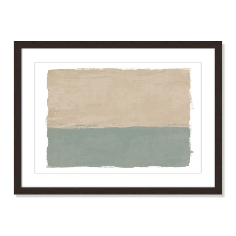 «Sage and Sand II - Landscape Version Print» par Natalie Carpentieri, Noyer à grain ouvert, L 23 po x H 17 po, Imprimé mat