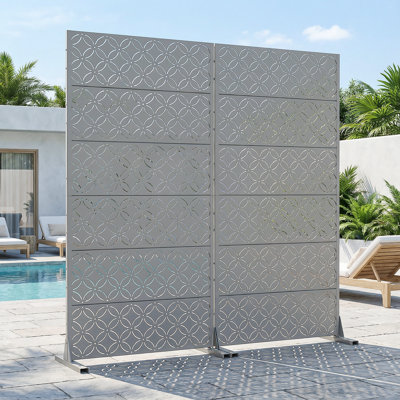  Privacy Metal Screen Fence Panel Horizontal Stripe Pattern