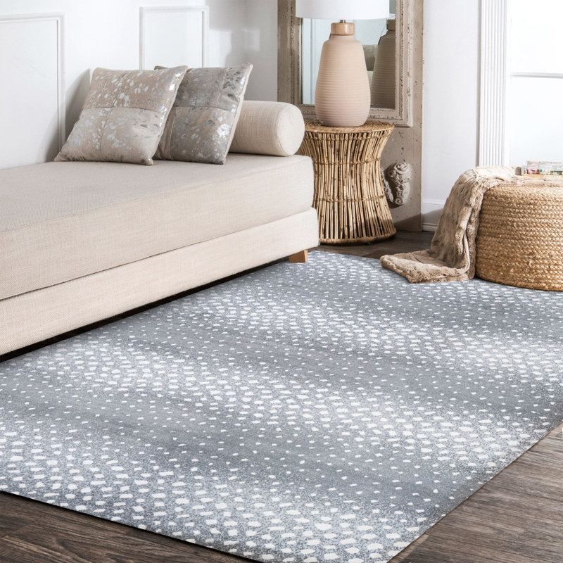 Antelope Modern Animal Gray/Cream Rug, Rectangle 7'8" x 10'