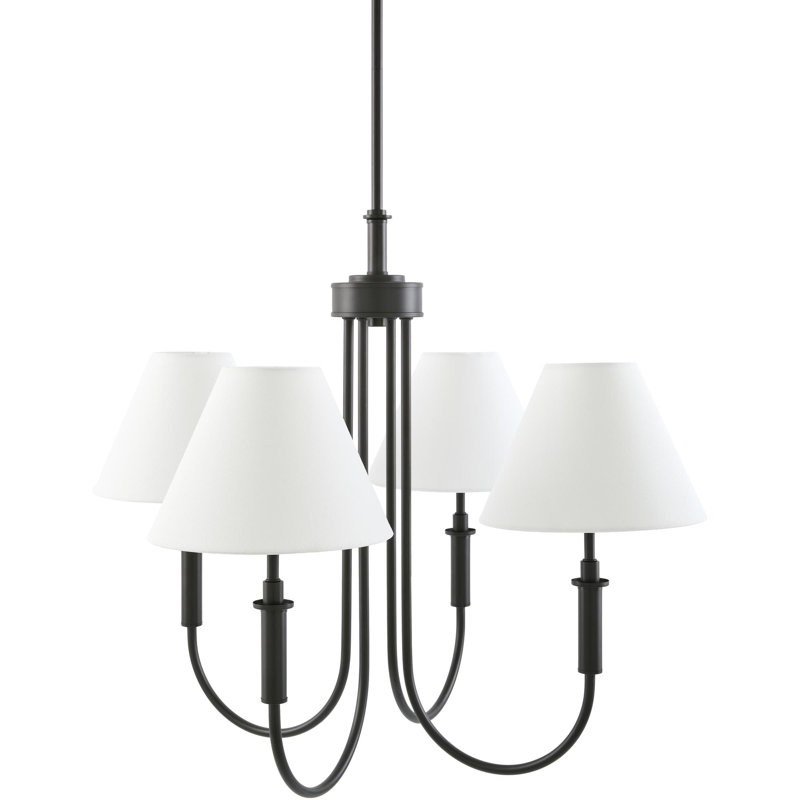 Celeste Chandelier, 4 Lights, Matte Black
