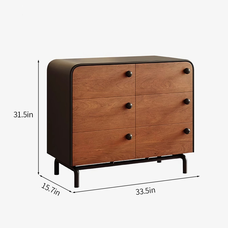 Commode d'appoint rétro en bois avec grande capacité