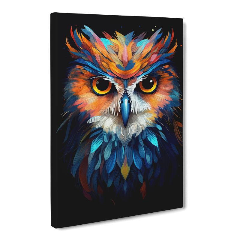 Owl Minimalism - No Frame Print, 76cm H x 50cm W x 3cm D