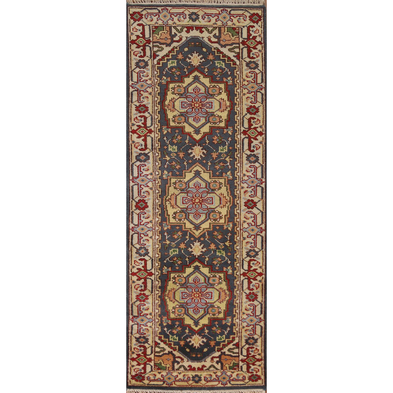 Tapis de couloir Heriz Serapi noué à la main 3 x 8