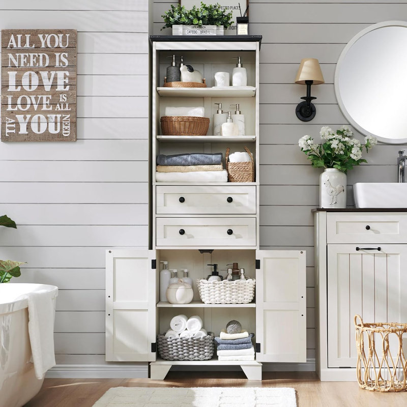 Armoire de rangement 72 po, Blanc cassé