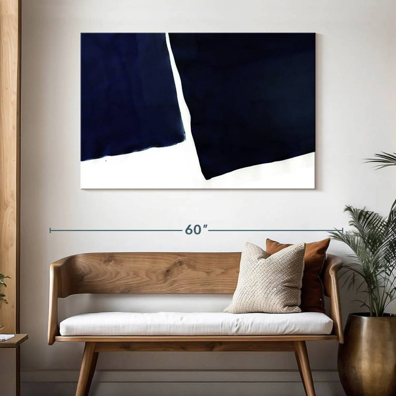 Abstrait bleu marine Avery I, H 32 po x l 48 po