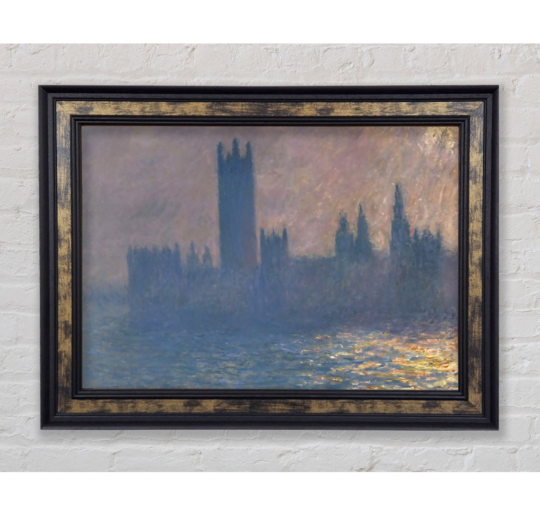 Monet Houses Of Parliament - Einzelne Bilderrahmen Kunstdrucke