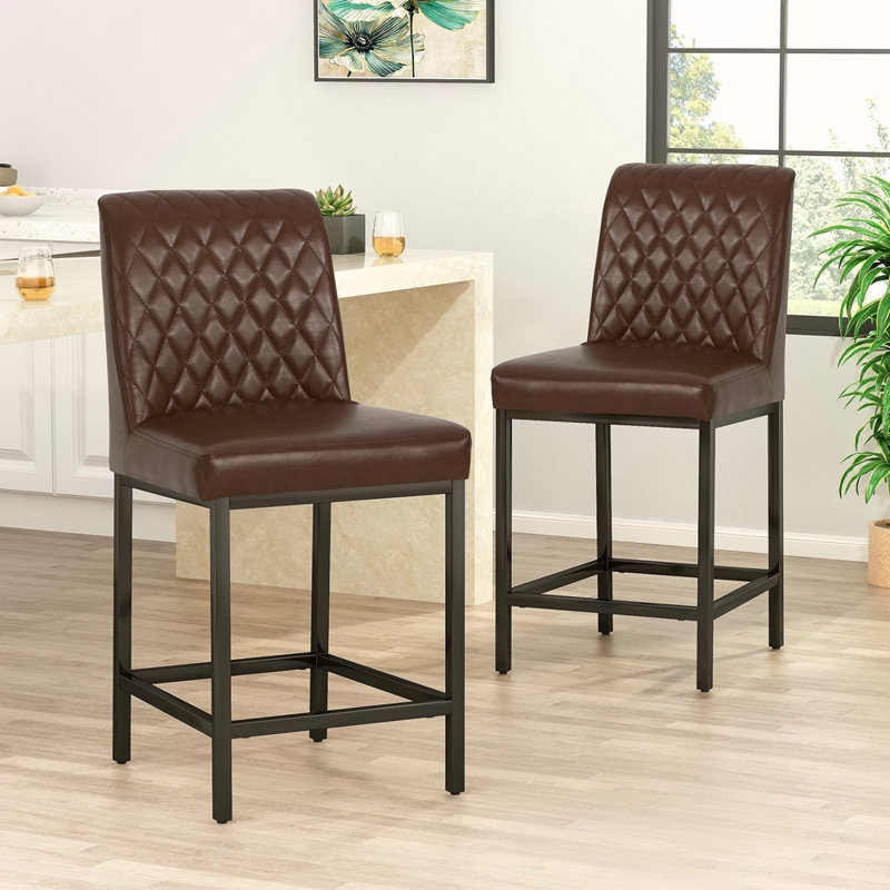 TABOURET DE COMPTOIR (ENSEMBLE DE 2), Brun