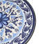 Table d'appoint d'extérieur avec charmante surface en céramique florale - et pluie, cadre noir mat, bleu et noir en bleu durable, cadre