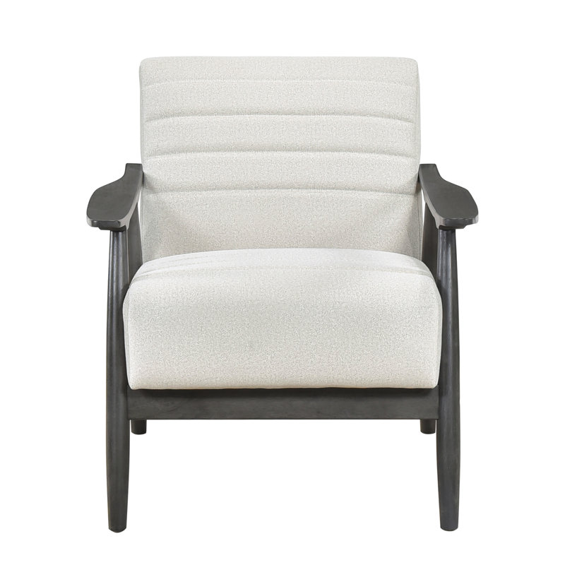 Siège d'appoint à structure en bois gris foncé, revêtement en velours perle, hauteur de l'ensemble de 20,5 po, chaise rembourrée de salon, base solide, structure, mobilier décontracté