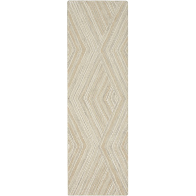 Ebern Designs Atyana Ivory Modern Indoor Wool Rug